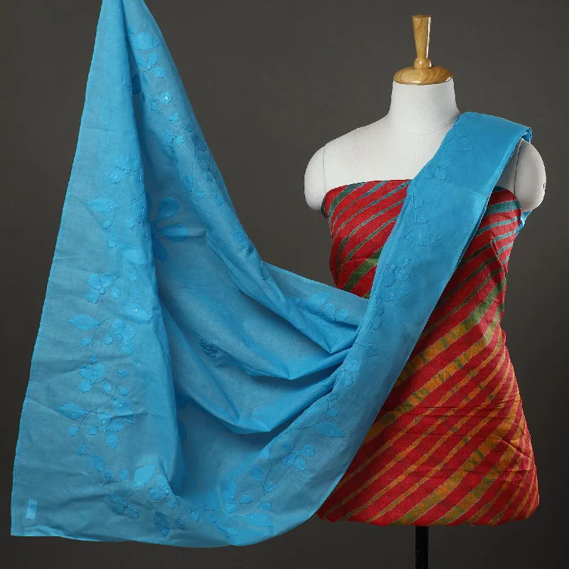 Online Exclusive Red - 2pc Leheria Tie-Dye Tussar Silk Kurta with Applique Work Dupatta 21 Online Exclusive Red - 2pc Leheria Tie-Dye Tussar Silk Kurta with Applique Work Dupatta 21