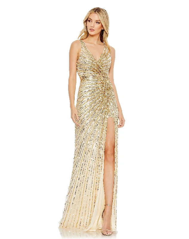 Exclusive Online Offer Mac Duggal 5685 Long Sequin Formal Fitted Prom Dress