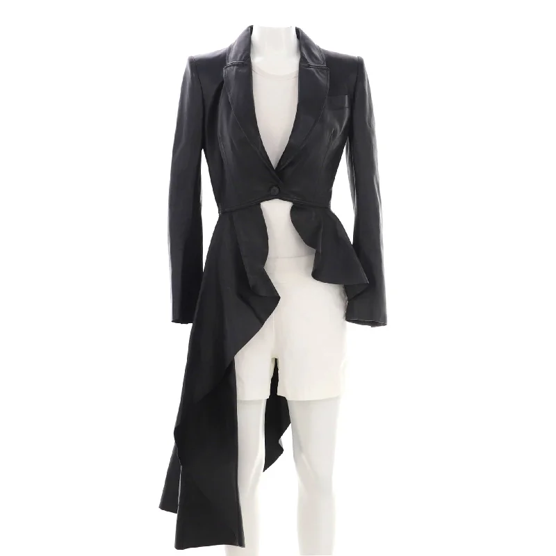 Big Discounts Women's Asymmetrical Peplum Biker Jacket Leather