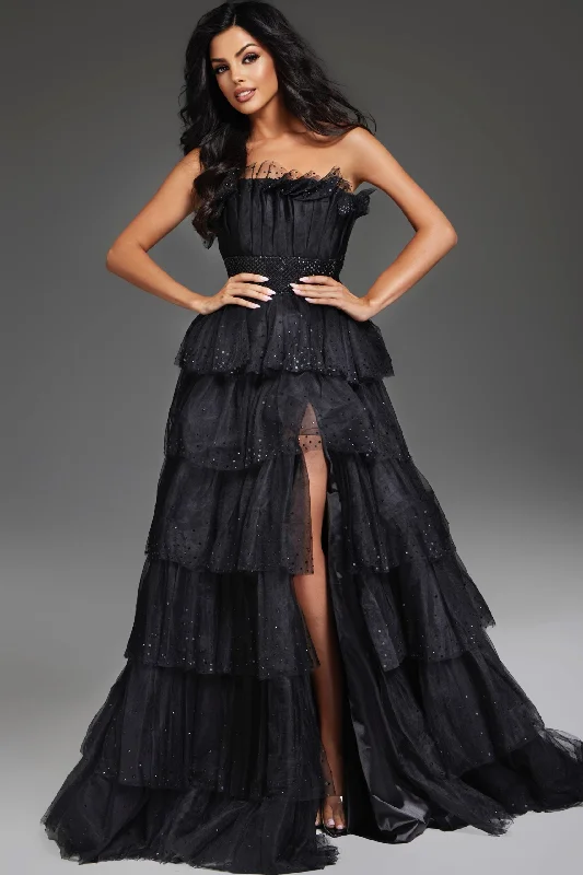 The Best Prices Jovani 38301 Long A Line Ball Gown Tiered Prom Dress