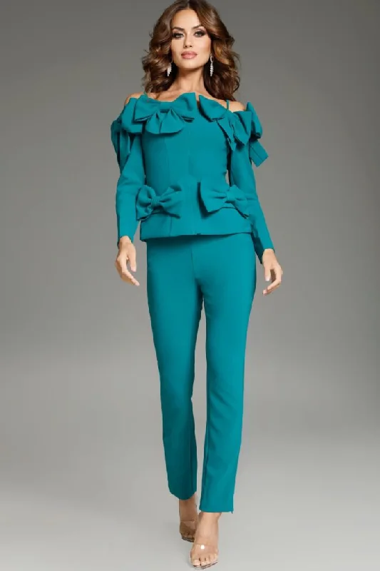 Price Meltdown Jovani 39840 Long Bow Accented Formal Pant Suit