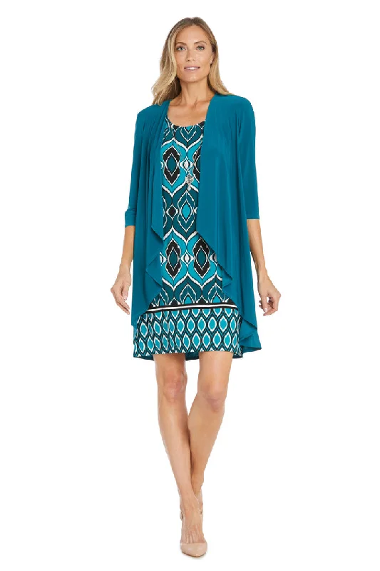 Instant Discount R&M Richards 1237 Short Mother of the Bride Jacket Printed Dress