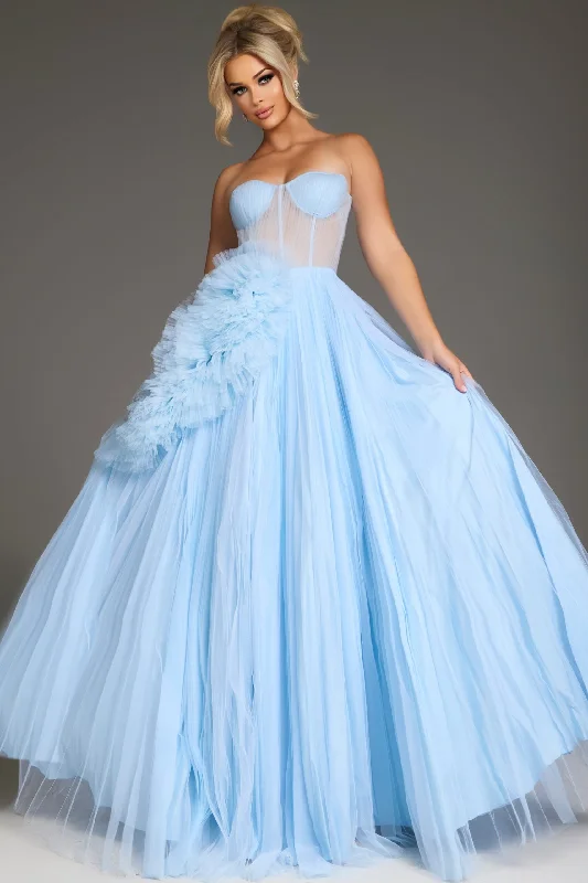 Massive Deals Jovani 38946 Long Ball Gown Floral Corset Prom Dress