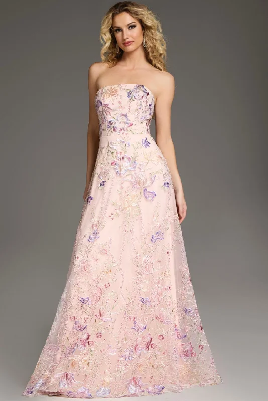 Instant Savings Jovani 39144 A Line Long Floral Evening Formal Prom Dress