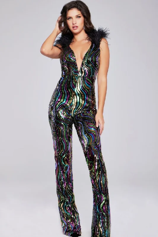 Big Discounts Jovani 37276 Sequin Long Fit Formal Jumpsuit