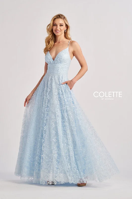 Today’s Special Colette by Daphne CL8650 A Line Long Formal Glitter Prom dress