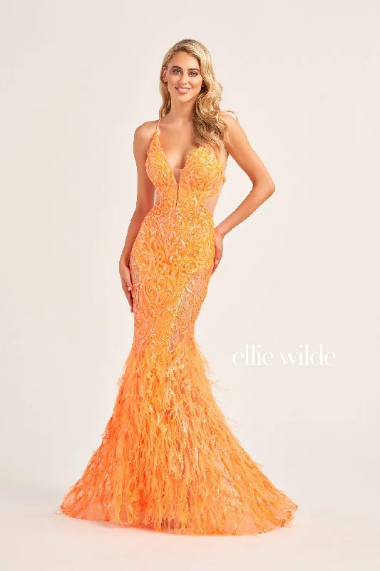 Discount Mania Ellie Wilde EW35006 Prom Long Fitted Formal Evening Dress
