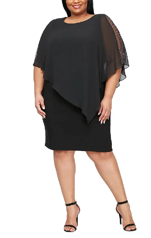 Year-End Clearance SL Fashions 9477437 Plus Size Jersey Short Cocktail Dress