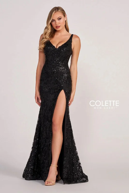 Price Drop Colette CL2040 Prom Fitted Sequin Formal Long Dress