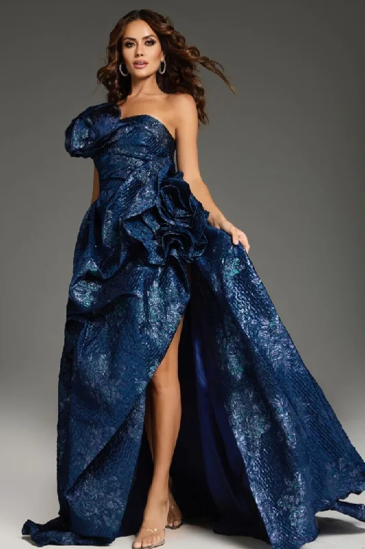 Midnight Madness Jovani 26269 Long Ruffle A Line Formal Dress
