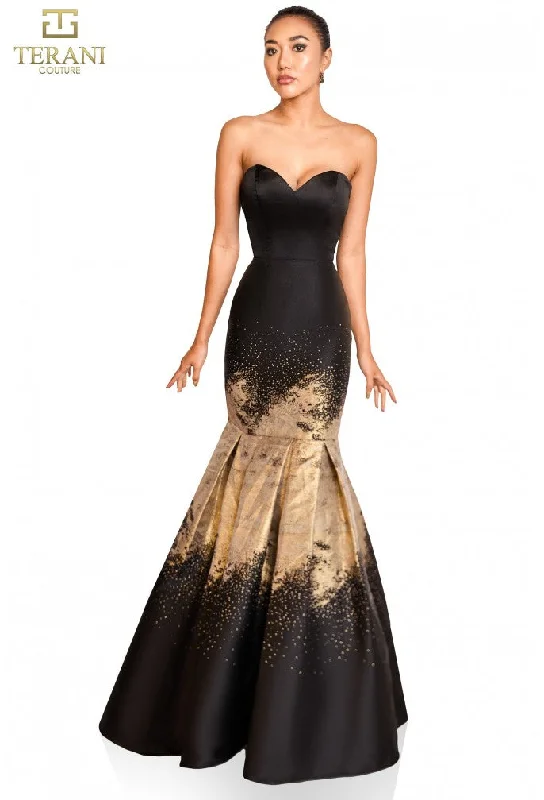 New Deals Terani Couture 251P0177 Mermaid Formal Long Prom Dress
