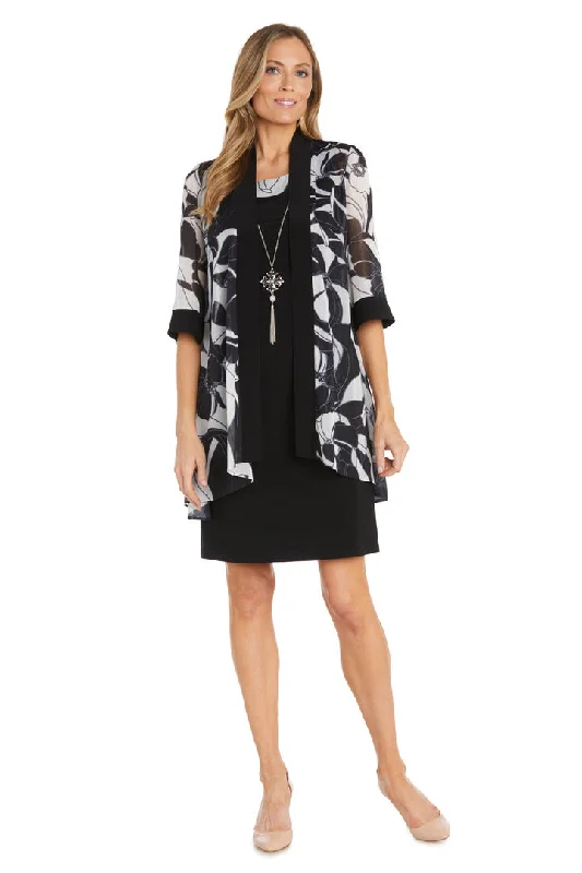 Discount Deals R&M Richards 1332 Short Mother of the Bride Floral Jacket Dress