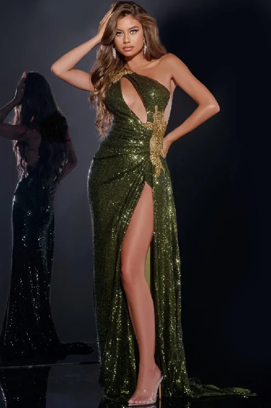 Mega Sale Jovani D5001 Fitted Long Formal Sequin Prom Dress