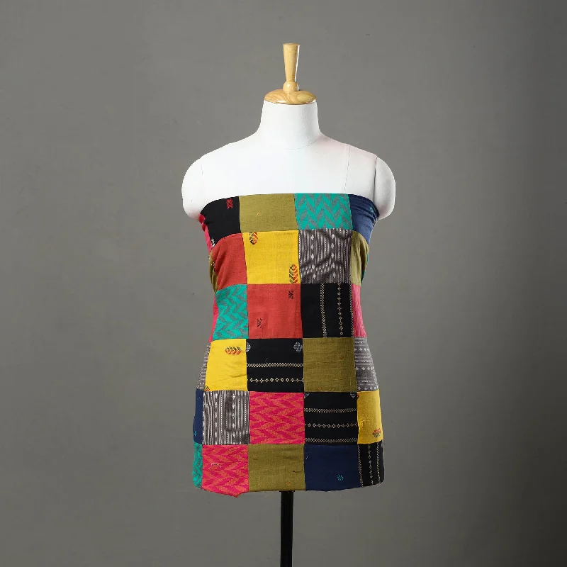 New Markdowns Multicolor - Patchwork Cotton Jacquard Kurta Material (2.4m) 17