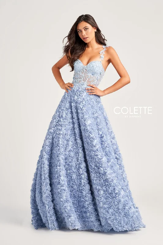 Buy More, Save More Colette CL5250 Long Formal Rosette Prom Ball Gown