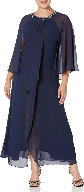 Deal Frenzy SL Fashions 9170679 Long Formal Dress with Capelet