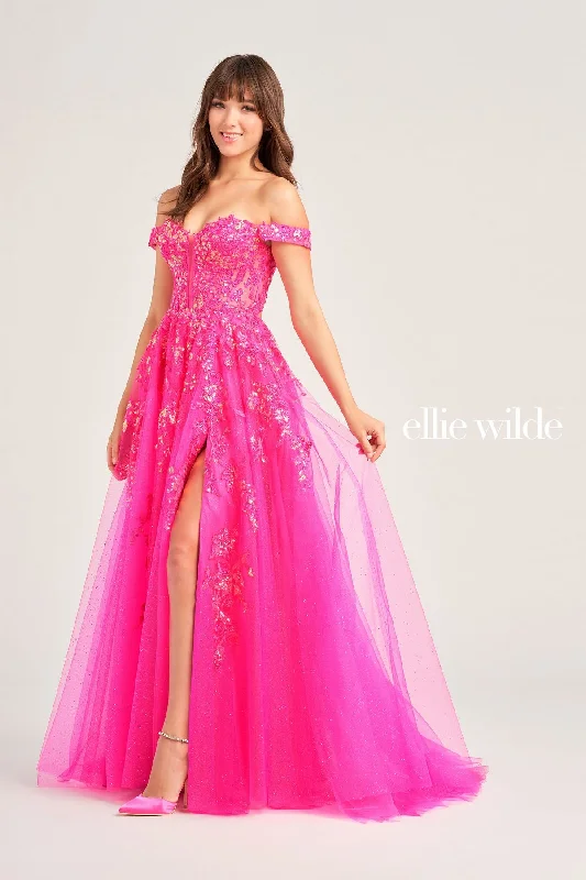 Special Discount Ellie Wilde EW35058 Long Beaded Ball Gown Prom Dress