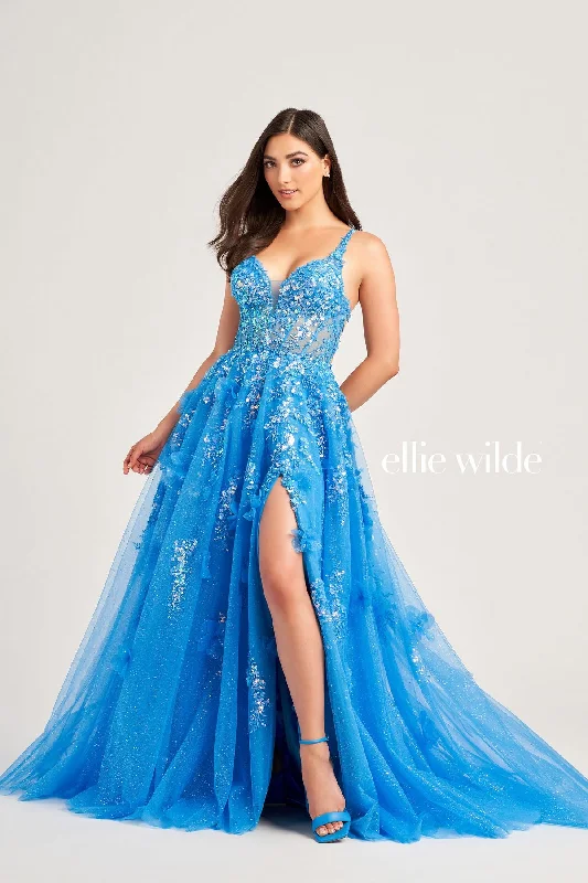 Markdowns Ellie Wilde EW35047 Prom Long Glitter Ball Gown