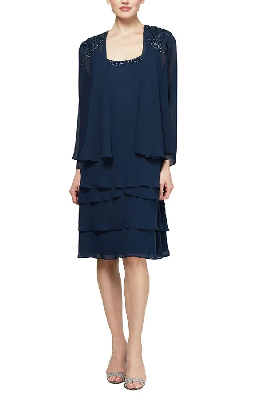 Act Now SL Fashions 422372 Tiered Jacket Short Dress