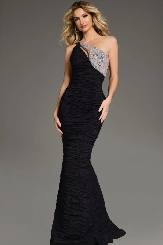 Deal Frenzy Jovani 37267 Ruched Long Formal Evening Dress