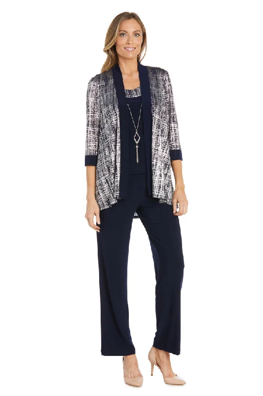 Overstock Sale R&M Richards 2587 Metallic Printed Pant Suit Jacket Set
