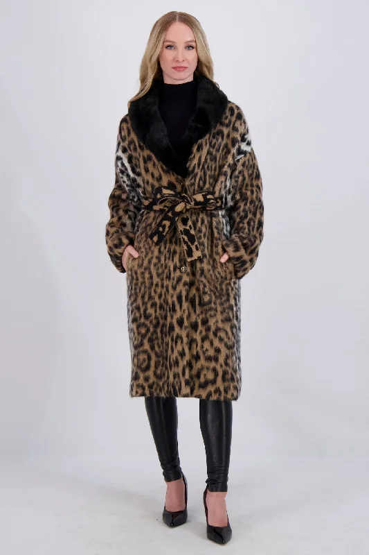Great Deals WOOL SHORT COAT WITH MINK COLLAR