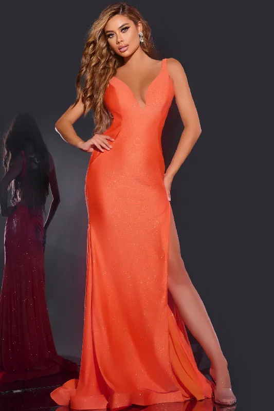 Amazing Deals Jovani 43573 Long High Slit Evening Open Back Prom Dress