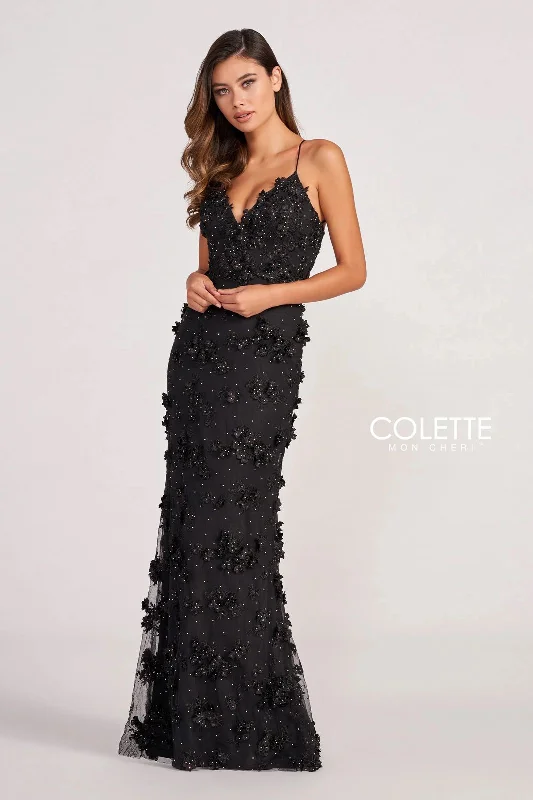 Super Sale Colette CL2058 Long Formal 3D Flowers Prom Dress