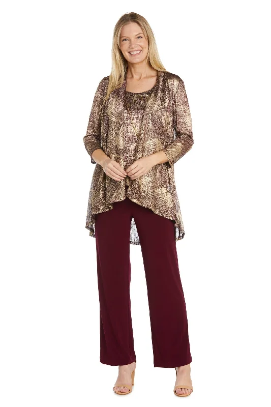 Price Rollback R&M Richards 7292P Long Formal Print Petite Pant Suit