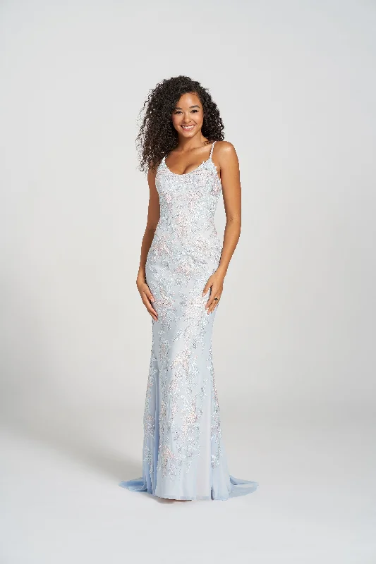 Markdowns Colette CL12206 Long Formal Beaded Applique Prom Dress