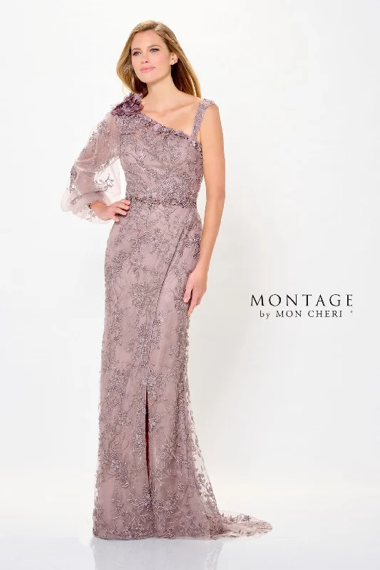 Epic Deals Montage M913 Long Formal Beaded 3D Floral Applique Evening Dress