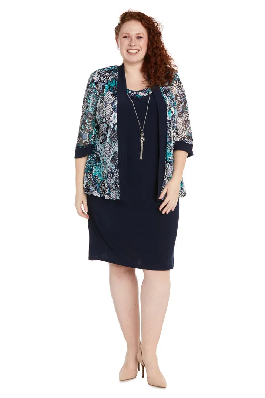 Get It Before It’s Gone R&M Richards 1189W Short Printed Mother of the Bride Jacket Dress