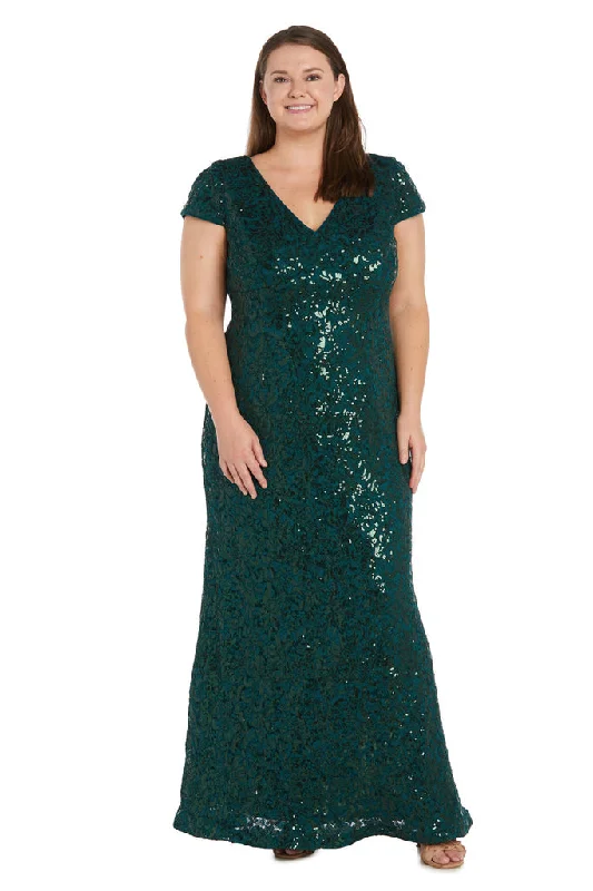 Crazy Deals R&M Richards 2858W Long Plus Size Sequin Formal Evening Dress