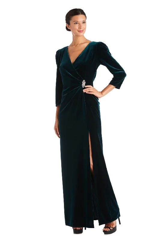 Unbeatable Prices R&M Richards 7576 Long Side Brooch Formal Evening Dress