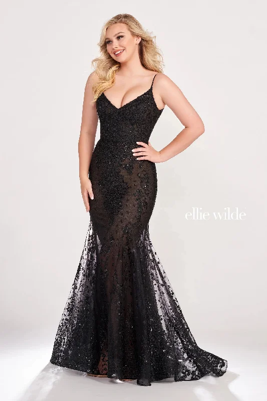 Stock Clearance Ellie Wilde EW34030 Prom Glitter Mermaid Formal Evening Dress