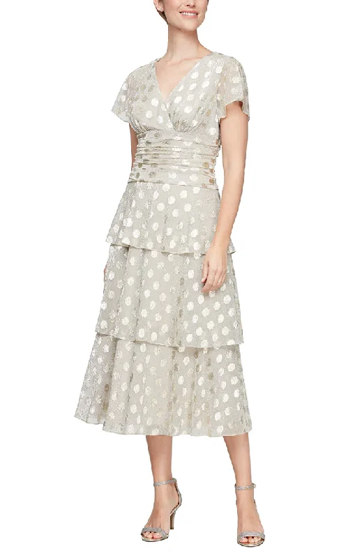 Instant Savings SL Fashions 9155138 Polka Dot Long Formal Dress