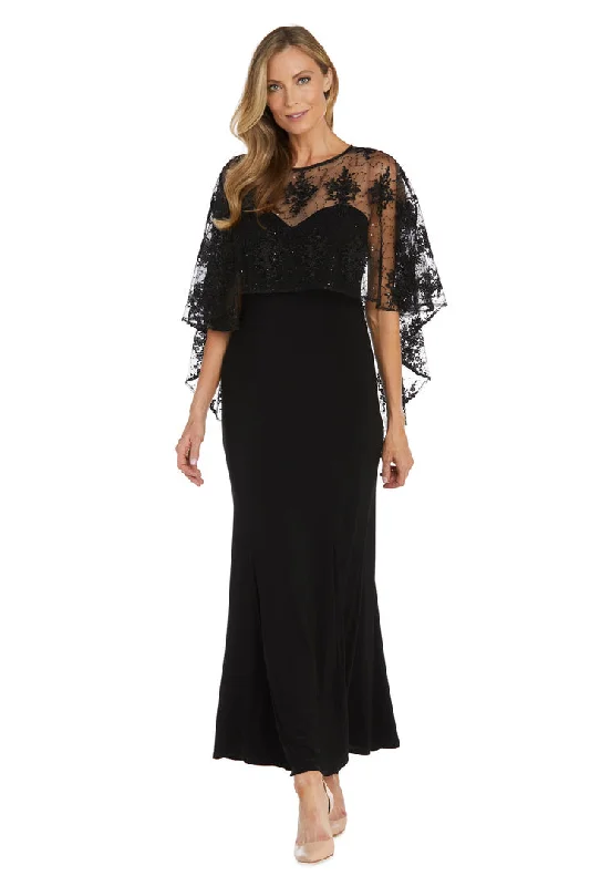 Extra Savings R&M Richards 1560 Long Formal Mother of the Bride Capelet Dress