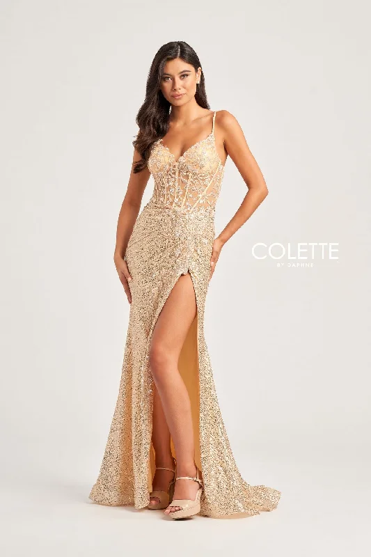 Discount Deals Colette CL5177 Sequin Prom Long Applique Formal Dress