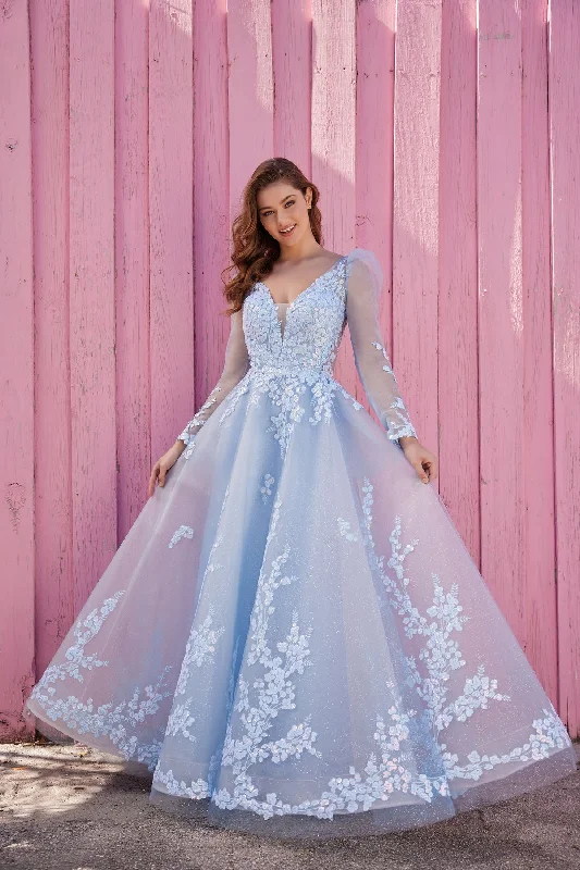 Unbeatable Prices Ellie Wilde EW35106 Long Formal Prom Ball Gown with Detachable Sleeves