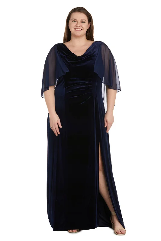 Best Bargains R&M Richards 9111W Plus Size Long Formal Velvet Gown