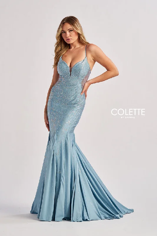 Value Deals Colette by Daphne CL8550 Long Mermaid Fit Formal Beaded Prom Dress