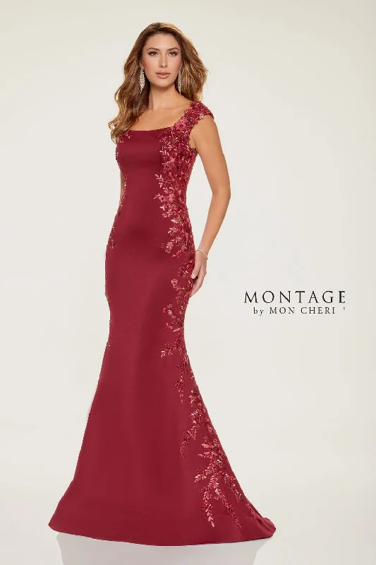 Unmissable Offer Montage M847 Long Floral Lace Formal Dress