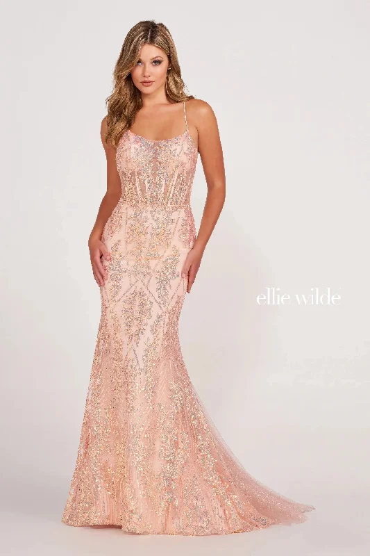 Price Cut Ellie Wilde EW34023 Long Glitter Formal Mermaid Prom Dress