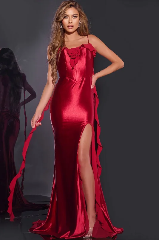 Final Clearance Jovani D5078 Mermaid Long Formal High Slit Prom Dress