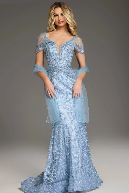 Big Discounts Jovani 38514 Long Formal A Line Evening Lace Dress