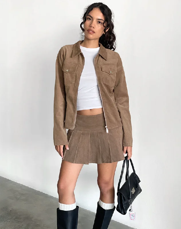 Special Discount Rohana Fitted Jacket in Baby Cord Walnut Brown