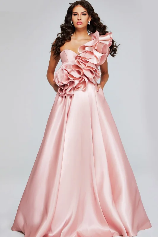 Closeout Sale Jovani 40796 A Line Long Formal Ruffled Prom Dress