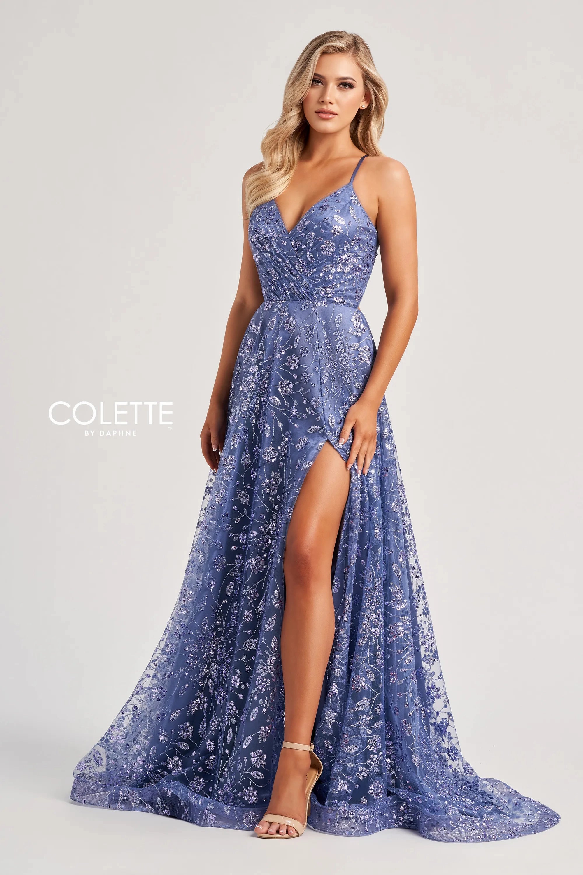 Markdowns Colette by Daphne CL8230 A Line Sequin Long Formal Prom Dress