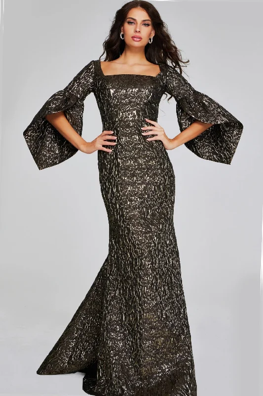 Today’s Special Jovani 39080 Long Sleeve Metallic Mermaid Evening Formal Dress