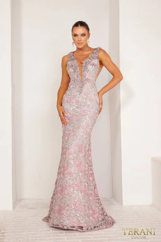 Exclusive Savings Terani Couture 241E2410 Long Fitted Evening Dress